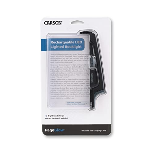 Luz LED para libros Carson PageGlow PG-10R recargable con marcapáginas 5
