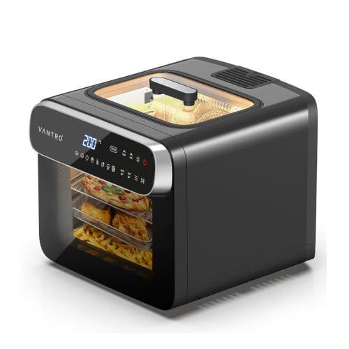 Image of VANTRO 13L Digital Air Fryer Oven | 1800W | Top Glass Viewing Window | 360 Rapid Air Technology | Rotisserie, Bake, Grill, Roast | LED Touch Control | 6 Accessories