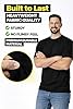 Re Tech UK - Mens T Shirt Heavyweight Cotton – Oversized Plain T Shirt for Men UK – Gym Casual Tee Shirts Men, (Black, L) #2