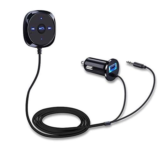 Centitenk Bluetooth 3.0 Aux trådlöst bilkit musikmottagare handsfree LED-adapter handsfree LED bil AUX-högtalare med USB-billaddare