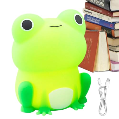 Lámpara de noche con forma de rana - Apagado automático de la luz nocturna regulable de silicona recargable,Luces en forma de rana para habitación de regalo de Navidad para niñas y niños, luz