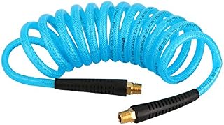 WYNNsky 1/4''×10ft Recoil PU Air Hose, Air Compressor Hose with Swivel Fittings