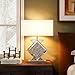 blingworld Crystal Crushed Diamond Mirrored Table Lamp, 23.6