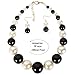 KOSMOS-LI Large Style Big Faux Pearl Strand Choker Necklace With Earrings Set