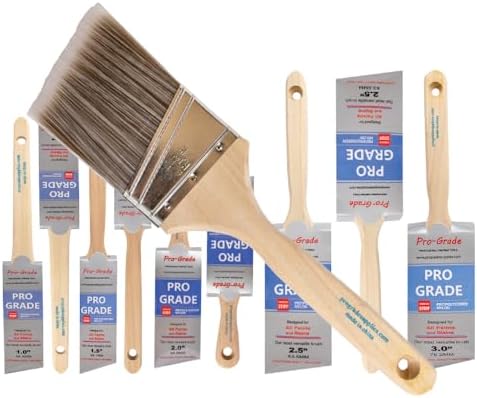 10 Pack Pro-Grade Premium Wall/Trim House Paint Brush Set Great for Professional Painter and Home Owners Painting Brushes for Cabinet Decks Fences Interior Exterior & Commercial Paintbrush.