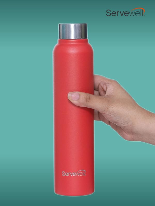 Image of Servewell 1 pc Sleek - SS Single Wall Bottle 600 ml - Fuji Red