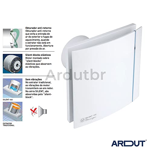 Exaustor Para Banheiro Ultra Silencioso SILENT DESIGN 100mm 72m3/h 220v