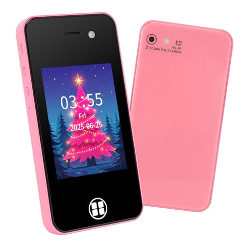 Kids Smart Phone, Christmas Birthday Gifts for Boys Girls Toddler Cell Phone Toys with Dual Camera Music Player Mini Educational Learning Games Fake Phone for 4-8 Year Old with 16G SD Card (Pink)