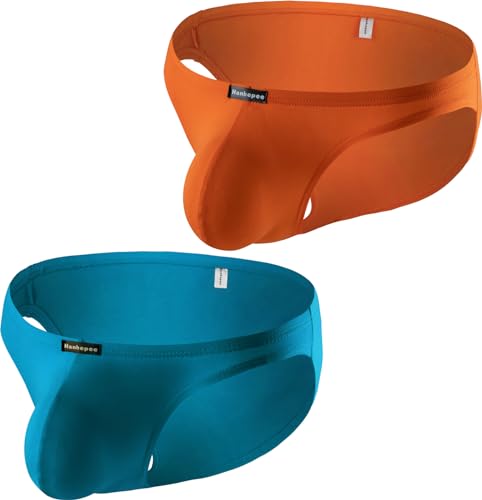 Men's Modal Briefs Soft Comfortable Low Rise Underwear with Contour Pouch