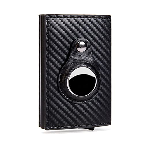 ZCXJJ Credit Card Holder for Men Slim Wallet for AirTag Wallets Carbon Fiber Pattern Magnetic Buckle Smart Wallets for Men with Gift Box Slim Design Multipurpose Accessory for AirTag