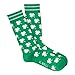 K. Bell Socks Men's Shamrocks Crew, Green, Sock Size: 10-13/Shoe Size:9-11