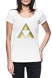 Luxogo Obliger De Trois, d'or Version Femme Blanc T-Shirt Manches Cortes Women's White T-Shirt L