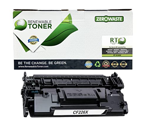 Renewable Toner Compatible Toner Cartridge High Yield Replacement for HP 26X CF226X for use in HP LaserJet M402 M426 MFP Renewable Toner Compatible Toner Cartridge High Yield Replacement for HP 26X CF226X for use in HP LaserJet M402 M426 MFP