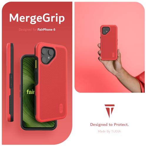 Coque Fairphone 6 qualité militaire TUDIA DualShield antichoc double couche rouge - 6