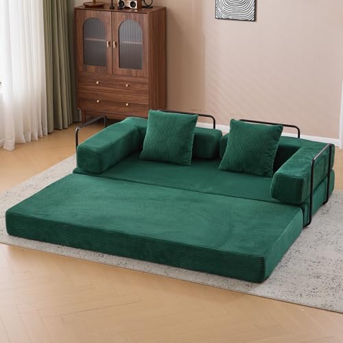 XOCN 77" Convertible Sleeper Sofa Bed with Fixed-Shape Frame, Modern