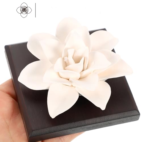 IWOWHERO Portable Porcelain Car Diffuser Ceramic Air Perfume Diffuser for Essential Oils Cordless Desktop Decor Compact for Home Office Bedroom and Vehicle Use
