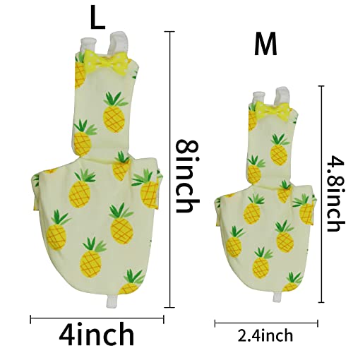 Toysructin Bird Diaper For Parrots, Washable Reusable Bird Flight Suit Liner Waterproof, Adjustable Fit Snugger Parrot Diapers Pineapple Printed Birds Nappy Clothes For Cockatoo Parakeet Conure Pigeon #TOP2
