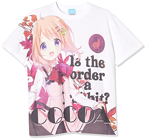 T-shirt graphique blanc anti-déformation motif lapin cacao taille M pour un style durable
