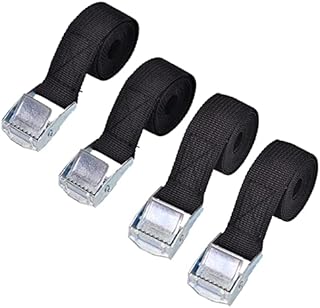 4PCS Cam Buckle Lashing Straps, 2CMX1M, 2CMX1.5M Metal Cam Buckle Tie Down Straps Fastening Straps Ratchet Tensioning Belts Roof Rack Straps for Luggage Motorcycle Bicycles Packing