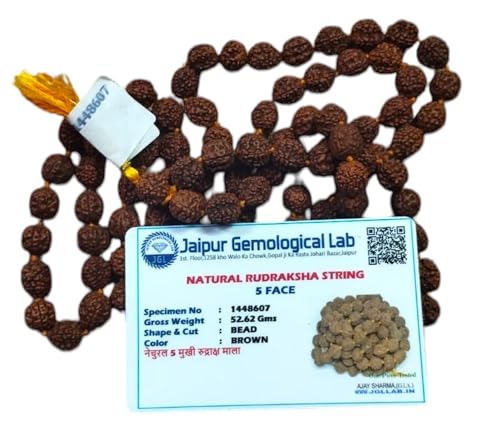 The 5 Mukhi Nepali Rudraksha Mala 108 Beads Original Certified | ...