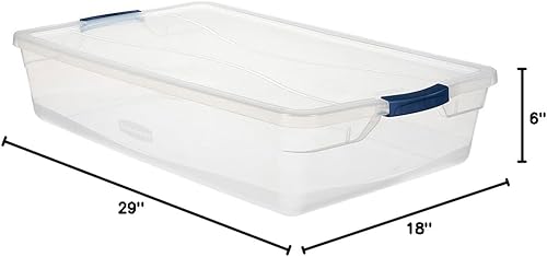 Miniatura 6 de Rubbermaid Clever Store - Contenedor de almacenamiento con pestillo, transparente, 71 cuartos de galón (FG3Q3200CLMCB)