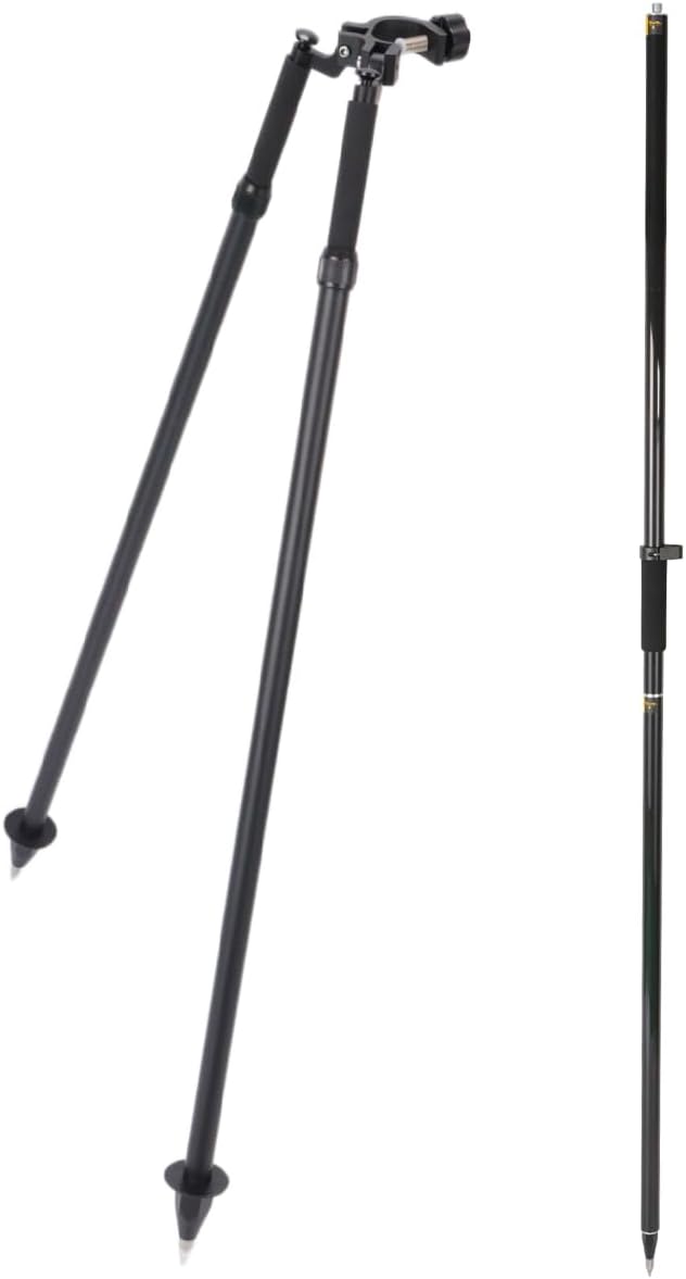 Aluminum Bipod monopod for Leveling Staff and Prism Poles，Carbon Fiber 2M 2Section Survey Pole