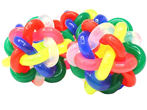 Bonka Bird Toys 2013 Pk3 3 Inch Wibbly Balls Colorful Rubber Beak Feet Parrot Parrotlet Budgie Quaker