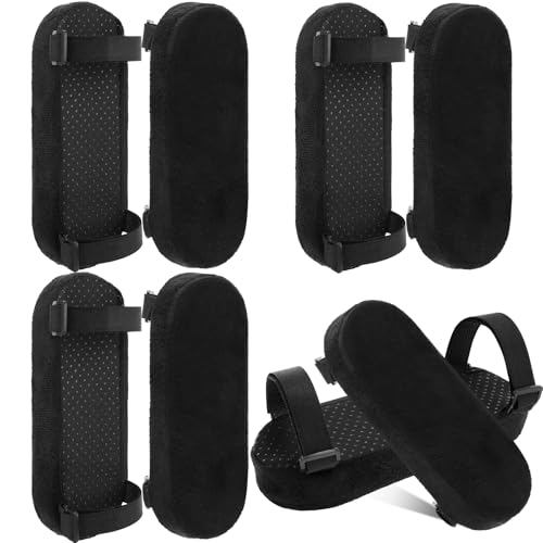 SmoothNovelty 8 Pack Black Office Chair Thick Armrest Pads Ergonomic Memory Foam for Cushioning Elbow Pressure Removable and Washable Suitable for Computer Gaming Chair Office Armrest Pads