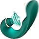 Sumeber Vibratoren für sie Klitoris und G-punkt, Silikon Zungenlecken und Saugen Vibrator mit Klopfen, 3 in 1 Dildo mit 10 Vibrationsmodi und 5 Pulsationsmodi Sexspielzeug für Frauen (grün)