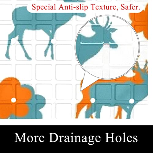 Tapis de bain antidérapant avec ventouses et trous de drainage