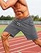 CRYSULLY Mens Sport Gym Shorts Fitness Sweat Shorts Casual Running Zipper Pockets Sweatpants Dark Grey 32