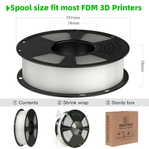Image of GEEETECH Glow in The Dark PLA Orange Yellow Filament, Neatly Wound 3D Printing Luminous Filament 1.75mm 1Kg Spool(2.2lbs) Dimensional Accuracy + /- 0.02 mm, Fit Most FDM 3D Printers