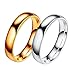 AmDxD Alliance Femme Or Rose & Argent, Acier Inoxydable Bague Couple Haut Poli Taille W64 & M61.5