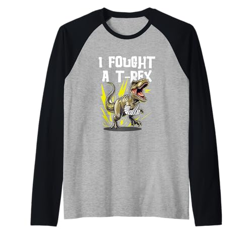 Dinosaurio Lesión de Recuperación de Brazo Roto, Luché Con Humor T-Rex Camiseta Manga Raglan