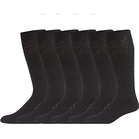 USBingoshop® Men's 6 Pack Cotton Mid Calf Tube Socks 9-15 (Shoe Size 6-12) (Black) Cover