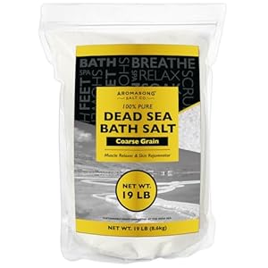 Aromasong Dead Sea Salt for Soaking – Coarse Grain Bath Salt Soak – 19 Lbs Bulk Resealable Pack – Leaves Your Skin Softer Then Epsom Salt
