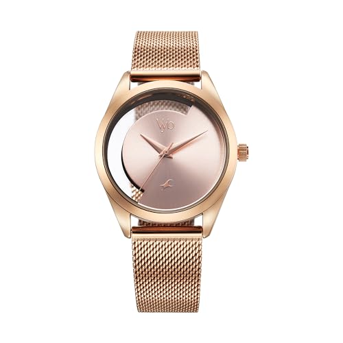 Vyb Runway Quartz Analog Pink Dial Rose Gold Metal Strap Watch for Girls - FV60031WM01W