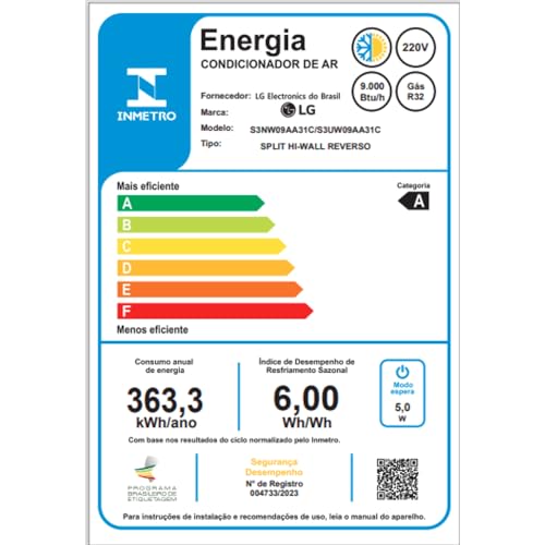 Ar Condicionado Hi Wall LG Dual Inverter Voice 9.000 Btus Quente e Frio 220v R-32