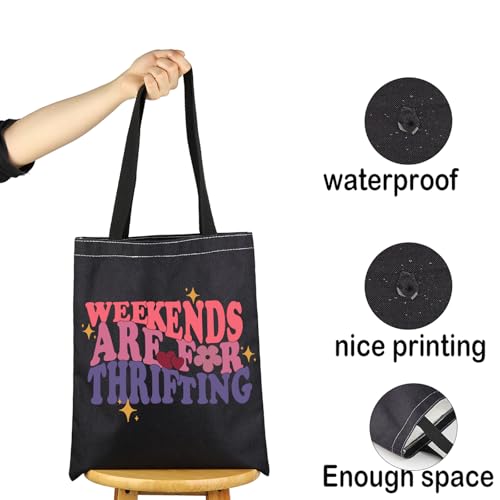 Bolsa tote para compras en tiendas de segunda mano: 'Weekends Are For Thrifting' miniatura 4