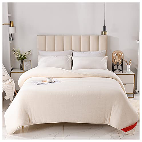 YRRA Edredón Invierno Cama Edredón 100% algodón Puro Edredón Suave y Transpirable, Relleno de edredón de Cama cálido y Suave de Invierno para el Dormitorio de la casa,Blanco,180x200cm(2.5kg) Cover