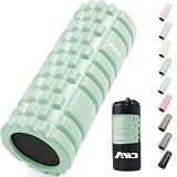 フォームローラー AYO 筋膜リリースローラー【中実一体構造・耐荷重500kg】 ヨガストラップ ヨガポール トレーニング ストレッチ器具 スポーツ フィットネス 収納バッグ付き ライトグリーン