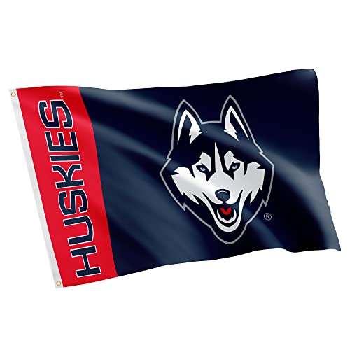 Desert Cactus University of Connecticut Flag UConn Huskies Banners 100% Polyester Indoor Outdoor 3x5 feet Flags (Team Name)