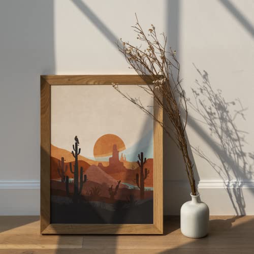 Sylvana Workshop - Western Minimalist Wall Art ,Unframed(8"X10" Set Of 2 Wall Decor), Mid Century Modern Wall Decor, Western Poster, Boho Posters For Bedroom, Contemporary Art Prints #TOP5
