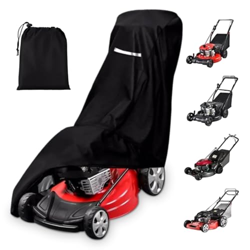 Lawn Mower Cover,Waterproof Windproof Universal Lawn Mower Covers,UV & Dust Resistant Outdoor Garden Lawnmower Protective Cover with Storage Bag (195×108×66cm)