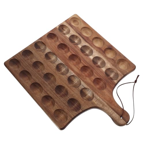 Cabilock Reversible Wooden Tray for Deviled Eggs and Desserts Multifunctional Serving Platter for Home and Parties Wood with Organized Compartments
