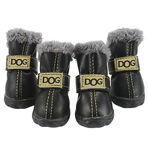 4 Botas De Nieve para Cachorros, Suaves Zapatos De Invierno Cálidos para Perros, Botas De Nieve Impermeables Antideslizantes para Cachorros, Protectores De Patas para Perros Pequeños (S//L)