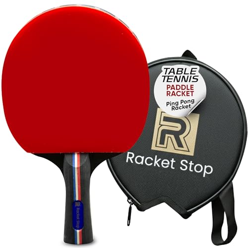 Racket Stop Vortex Table Tennis Paddle with Case – Ping Pong Racket for Intermediate Players, ITTF Approved Rubber, Lightweight Control for Indoor/Outdoor Sports, Great Gift for Kids & Adults
