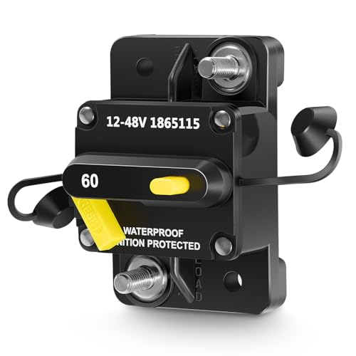MKR-27 Circuit Breaker for Minn Kota, 60 Amp, Waterproof Panel Mount, Manual Reset