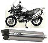  arrow 71689ak+71466mi, silencieux avec raccord, système semi-complet approuve open maxi race-tech aluminium, embout en carbon, compatible avec moto bmw r1200 r-1200 gs adventure 2010 mototopgun