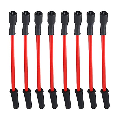 JDMON Compatible with High Performance Spark Plug Ignition Wire Set Chevy GM LSx LS1 LS2 LS3 LS6 LS7 Red 10mm